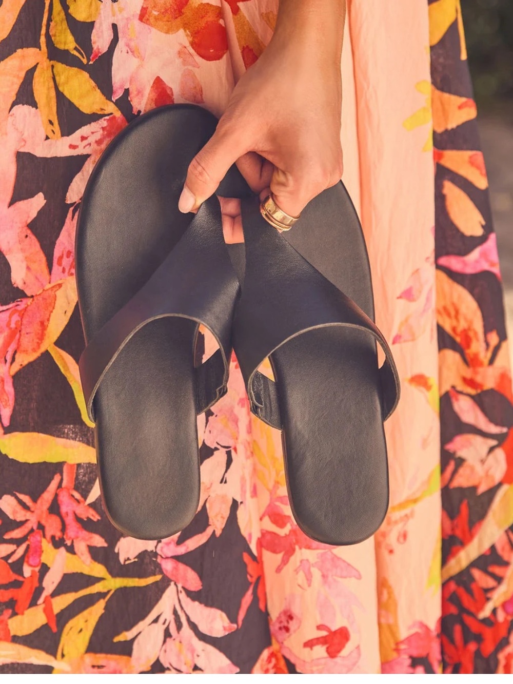 Leather Slide Sandals